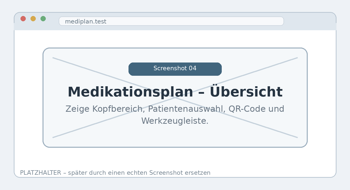 Platzhalter für einen Screenshot der Medikationsplan-Übersicht