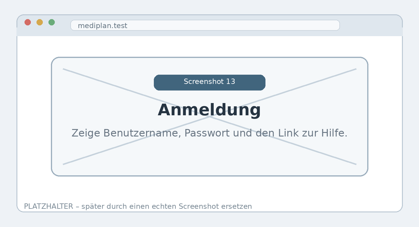 Platzhalter für einen Screenshot der Anmeldung